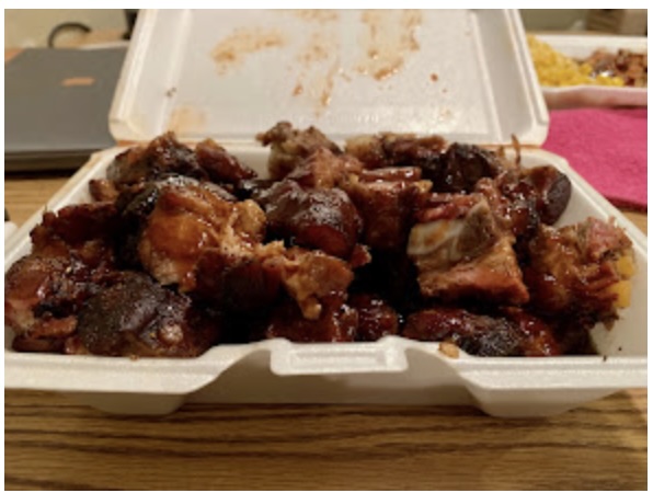 A barbecue plate prepared by Pop's BBQ