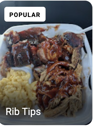 Pop's BBQ rib tips with homemade sides